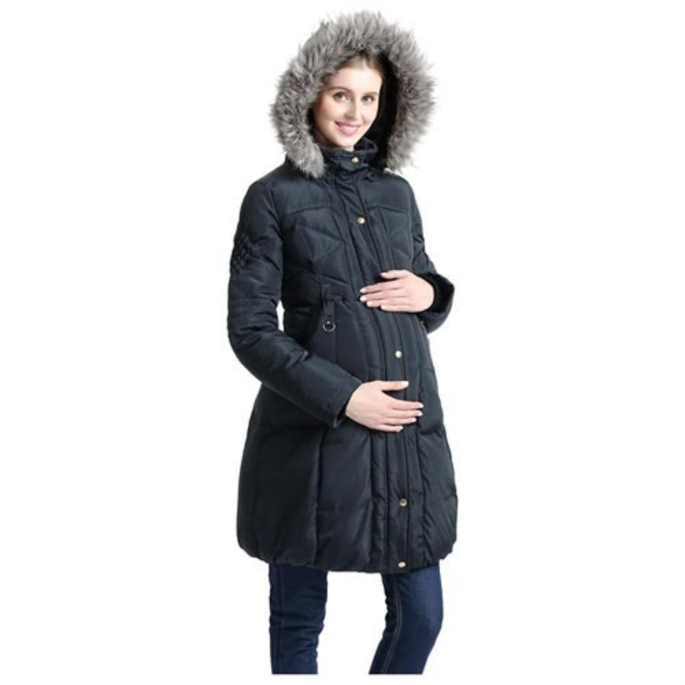 Kimi + Kai Maternity Hooded Puffer Coat Medium